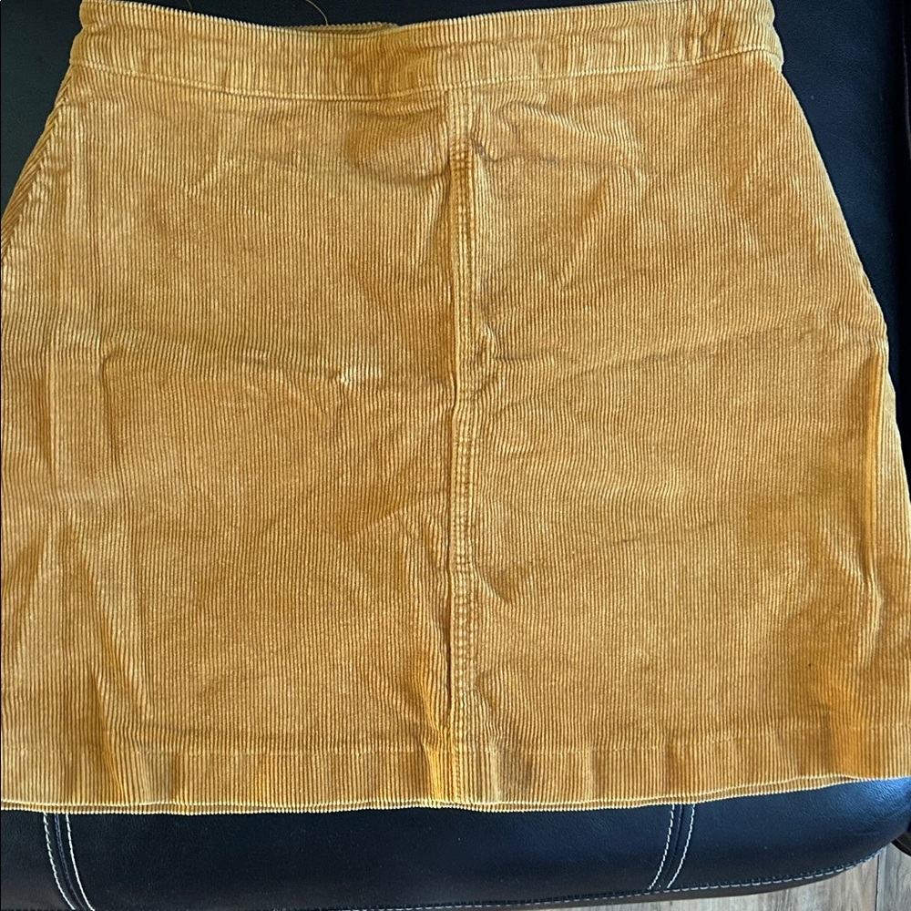 Forever 21 Yellow Corduroy Mini Skirt